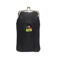 thumbnail image 2 of Genuine Leather Black Cigarette Case Holder Slim Pack Regular or 100's & Lighter Pocket with Metal Twist Clasp Black, 2 of 6