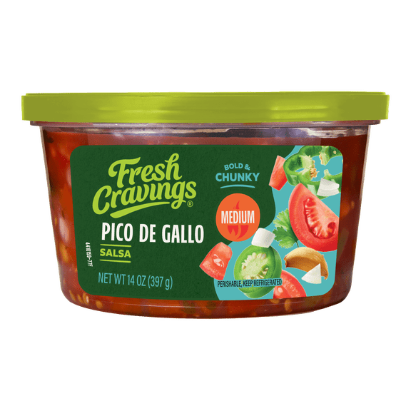 Fresh Cravings Pico de Gallo Salsa Mild, 14 oz., Recyclable Plastic Tub, Gluten-Free, Refrigerated