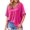 Hot Pink, variant on Ruyang Summer Tops for Women Women's Super Large Solid V Neck Short Sleeve Casual Loose Top Women Shirts