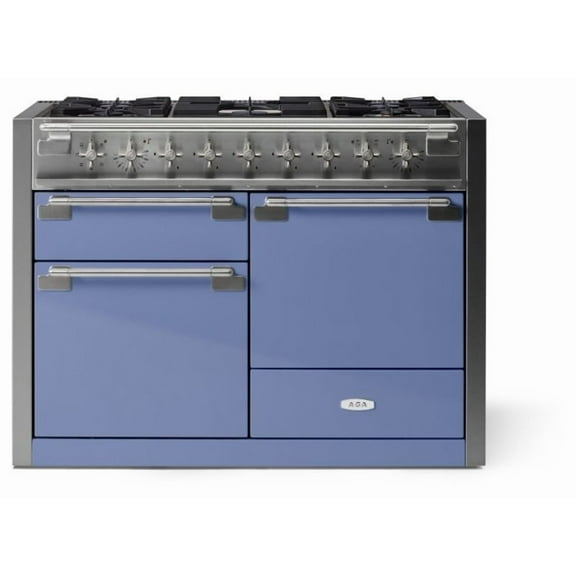Aga Ael481df Elise Series 48" Wide 6 Cu. Ft. Free Standing Dual Fuel Range - Carnaby Blue