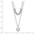 thumbnail image 2 of 925 Sterling Silver Rhodium Plated 2-strand Beads And Love Heart Dangle Necklace 16 Inch 7.15mm Wide Strand Necklace for, 2 of 2