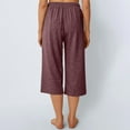 thumbnail image 4 of Women's Capri Pants - Loose Fit Wide Leg Summer Yoga Pants with Drawstring & Pockets, Casual Comfy Lounge Cropped Trousers, Soft Workout Sweatpants for Women, 4 of 8