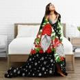 thumbnail image 2 of Newhomestyle Christmas Gnomes Throw Blanket Cedar Snowflake Christmas Blanket Bedding Quilt Flannel Plush Super Soft Bed Throw All Season Blanket for Couch Sofa, 2 of 6