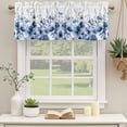 thumbnail image 2 of 2 Pack Valances for Window, Blue Blooms Floral Short Curtains for Kitchen Bedroom Living Room, Farmhouse Spring Flowers Botanical Rod Pocket Small Window Treatment Valance Drapes 60 x 18 Inch, 2 of 8