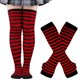 thumbnail image 1 of Sonducket Calcetines por encima de la rodilla para muslos gruesos, fáciles de usar y fabricados con poliéster, muslos gruesos, medias largas Medias rojo y negro, 1 of 6