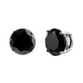 thumbnail image 1 of BEST SILVER CZR2B Boucles d'Oreilles en Argent Sterling Rondes Noires 6mm CZ, 1 of 1