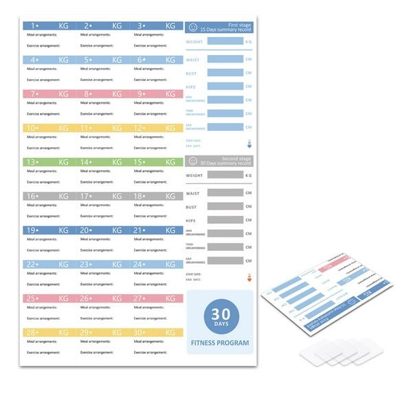 Fitness Program Waterproof Workout Schedule Practical Fitness Progress Planner for Exercise Enthusiasts and Trainers