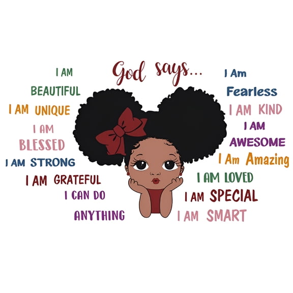 CCOCC Black Girl Wall Decals Quotes Inspirational Peel and Stick Removable Stickers Motivational Saying Art Home Decor for Kids Rooms Teen Girls