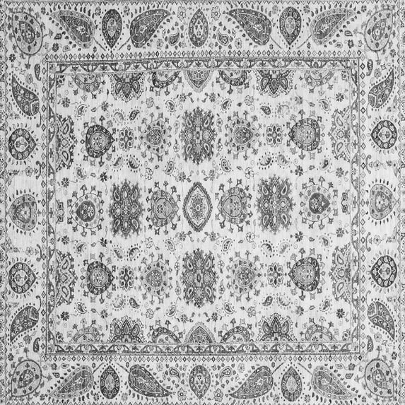 Ahgly Company Indoor Square Oriental Gray Traditional Area Rugs, 8' Square