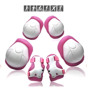 Rirool Kids Protective Pad Set, Pink & White