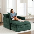 thumbnail image 4 of Dinosisco Oversized Lounge Chair with Ottoman, Cloud Accent Armchair for Living Room, Green Chenille, 4 of 9