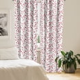 thumbnail image 3 of Ambesonne Poppy Flower 4-Panel Curtains, Floral Spring Nature, 56"x84", Red Black and Green, 3 of 4