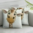 thumbnail image 3 of nygtbtfer  Kids Animals Throw Pillow  Set of 2 Giraffe Lion Zebra Crocodile Pillows Soft Velvet Cushion Covers for Baby Room Kids Bedroom Decor White, 3 of 7