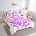 thumbnail image 3 of Manfei Glitter Pink Ghost Bedding Comforter Set 7pcs, Cartoon Pumpkin Queen Bedding Sets, Kawaii Princess Halloween Reversible Queen Sheet Sets, Super Cozy Room Decor, 3 of 7