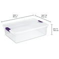 thumbnail image 2 of Sterilite 30 Liter ClearView™ Latch Box, Clear Plastic Storage Bin with Lid and Purple Latch - 6 Pk, 2 of 6