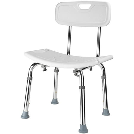 Bathroom Safety Shower Chair with Removable Back Shower Bench Bathtub Seat Hold Up to 300lbs White