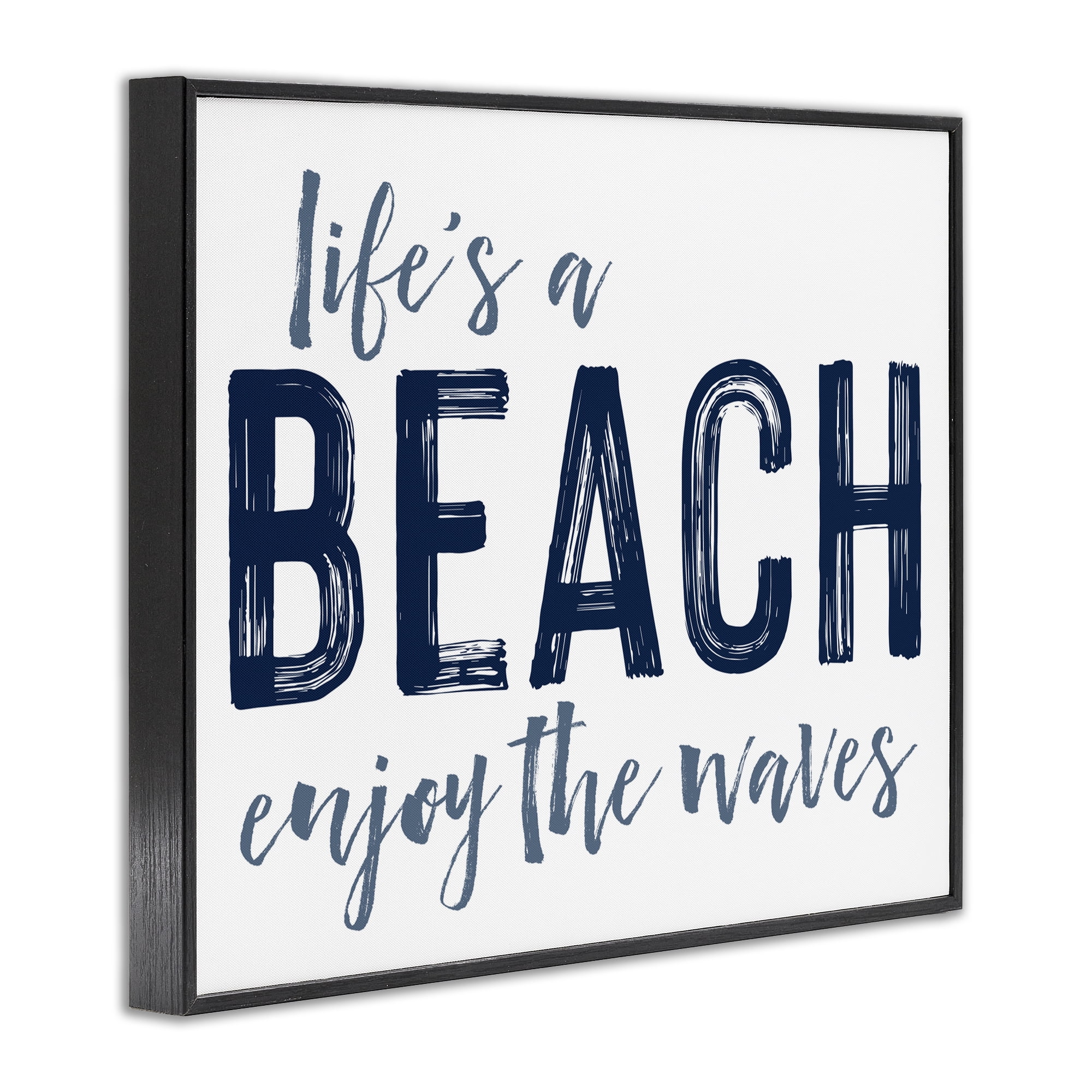 Summer Sentiment Enjoy Waves Black Framed Giclee Art, design by Lettered and Lined