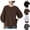 Coffee, variant on PADFRYBK 3/4 Sleeve Shirts For Womens Summer Loose Blouses Comfortable Round Neck Top Solid Color T-Shirts