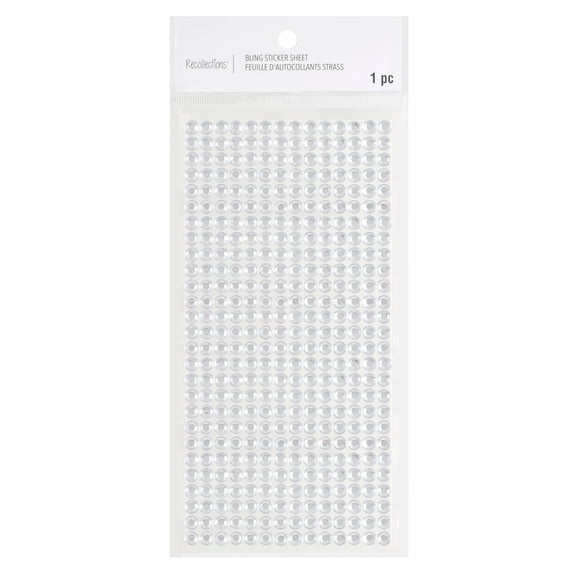 Recollections Clear Rhinestone Sheet, 12 Pack