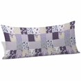 thumbnail image 2 of Spring Floral Body Pillow Covers 20"x54", Dark Purple Flowers Patchwork Grid Bohemia Soft Brushed Microfiber Breathable Throw Pillow Covers, Pillowcase with Zipper for Couch Sofa Bedroom Living Room, 2 of 9