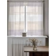 thumbnail image 4 of Gray Beige Stripe Tier Curtains 45 Inch Length,Sheer Curtains for Bedroom Living Room Window Modern Art Horizontal Striped Rod Pocket Drapes Kitchen Curtains Small Half Window 27.5"x45" 2 Panels, 4 of 6