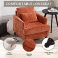 thumbnail image 2 of Newest Mid Century Modern Tufted Chenille Club Chair with Studded Detail, Removable Cushion for Living Room & Reading Nook,Dark Orange, 2 of 5