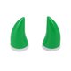 thumbnail image 1 of 2 Piezas Coche Motocicleta Casco Toro Cuerno Estilo Decoración Oscuro Verde, 1 of 1