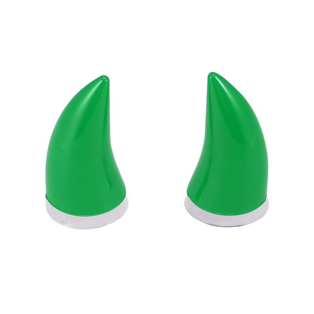 2 Piezas Coche Motocicleta Casco Toro Cuerno Estilo Decoración Oscuro Verde