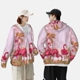 thumbnail image 5 of Picia Flamingos In The Tropical Forest Women's Men's UPF 50+ Sun Protection Hoodie Shirt Long Sleeve SPF Fishing Outdoor UV Hiking Lightweight Shirts-Medium, 5 of 9