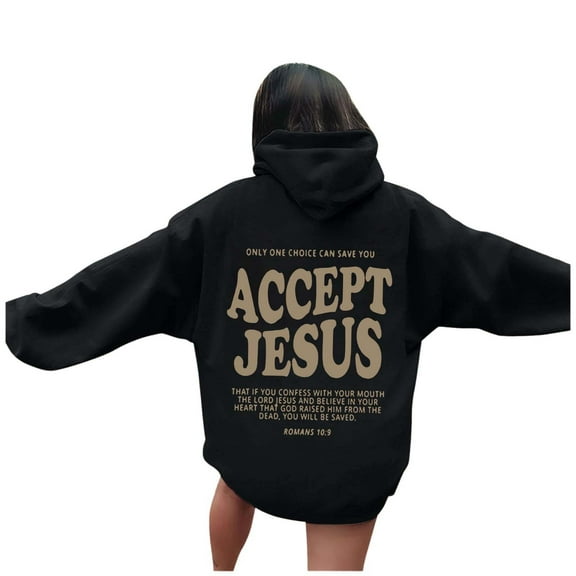 Hoodies For Women Christian Sweatshirt Letter Print Sweatshirt Oversized Lightweight Pullover For Women Womens Fall Outfits 2025 Women's Clothes