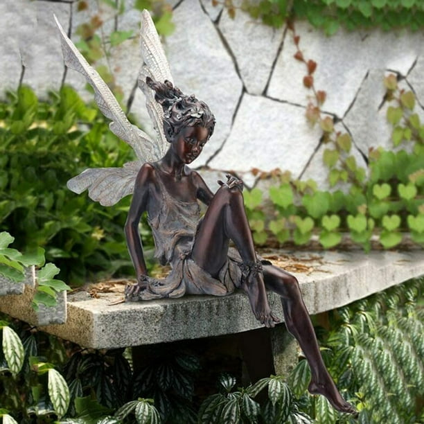Flower Fairy Sculpture Garden Ornaments Outdoor Tudor And Turek Sitting Statue Ornament Resin Craft Landscaping Yard Decoration Art Figurines Gift For Home Office Des Brown Com Flower Fairy Sculpture Garden Ornaments, Garden Fairy Statue