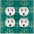 thumbnail image 1 of Metal Light Switch Plate Cover Elegant Burgundy Chandelier Damask DAM096, 1 of 13