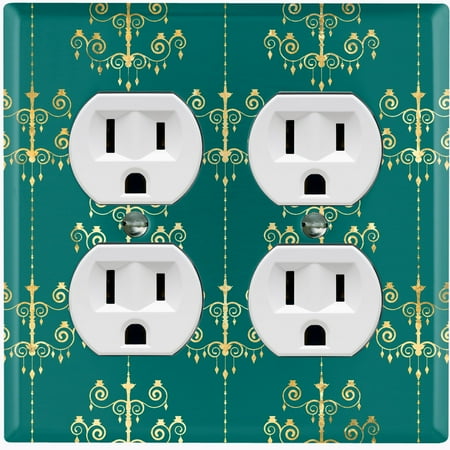 

Metal Light Switch Plate Cover Elegant Burgundy Chandelier Damask DAM096