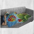 thumbnail image 5 of Fantasy Soft Flannel Fleece Throw Blanket, Surreal Candy Land Delicious Lollipops and Sweets Sun Cheerful Fun Print, Cozy Plush for Indoor and Outdoor Use, 70" x 90", Green Blue Red, by Ambesonne, 5 of 5