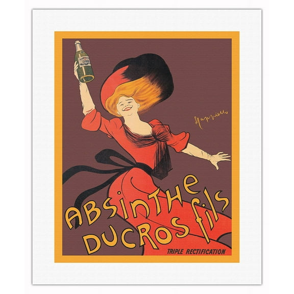 Absinthe Ducros Fils - Vintage French Advertising Poster by Leonetto Cappiello c.1901 - Fine Art Rolled Canvas Print 16in x 20in