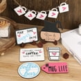 thumbnail image 4 of Adornos de decoración, regalos, decoraciones de festivales, tema de CAFÉS inventivo, decoración de escritorio de madera, bandeja de capas de esquina de CAFÉS para el hogar, decoración de un colgante, 4 of 5