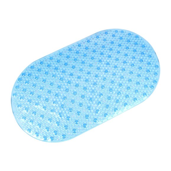 Alfombrilla de PVC para bañera, alfombrilla para ducha, alfombrilla para suelo fácil de limpiar, alfombra ovalada de 69cm x 39cm, decoración para el Azul