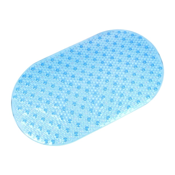 Alfombrilla de PVC para bañera, alfombrilla para ducha, alfombrilla para suelo fácil de limpiar, alfombra ovalada de 69cm x 39cm, decoración para el Azul