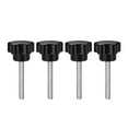 thumbnail image 5 of Uxcell M6 x 35mm Male Thread 31mm Head Star Knobs Zinc Plated Black 4 Pack, 5 of 5