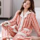 thumbnail image 3 of Conjunto de pijamas de dibujos animados para mujer, ropa de dormir de terciopelo, Coral, forro polar, traje grueso y cálido, pieza de ropa de casa para mujer, Otoño e Invierno, 3 of 5