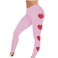 thumbnail image 6 of Feancey Lighten Valentines Day Womens Workout Leggings High Waisted Butt Lifting Yoga Tights Cute Heart Print Tummy Control Running Pants Sportswear Pink XL, 6 of 7