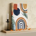 thumbnail image 3 of Ships Next Day Canvas Wall Art 12"x16",Bohemian Nordic Wood Framed Canvas Print Painting,Abstract Art Coconut Palm Leaves Ready to Hang Small Picture Wall Decor for Home Bathroom Hallway Dining Room, 3 of 9