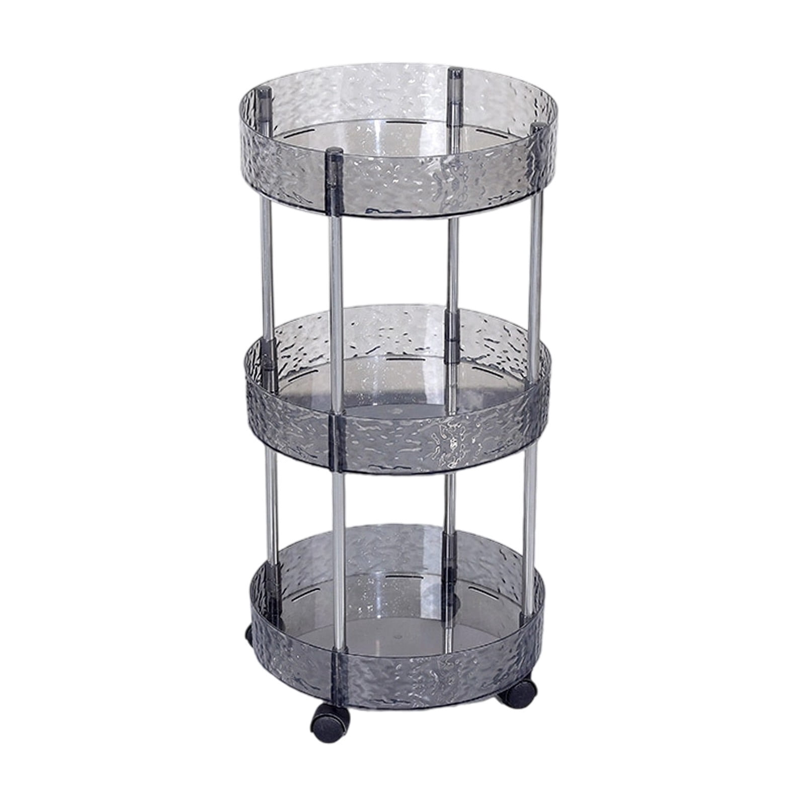 3 Tier Floor Storage Rack with Wheels for Kitchen Bathroom Living Room, Multi-Layer Organizer for Utensils Snacks Toiletries Shoes, Space Saving Vertical Storage Solution, Easy to Move and Access