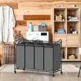 thumbnail image 2 of Clasificador de ropa Rolling Cart Simple Houseware, 4 bolsas, gris oscuro, 2 of 9