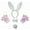 White, variant on Petitebelle Bunny Headband Bowtie Tail Glove 4pc Costume (Pink, 5-10 Years)
