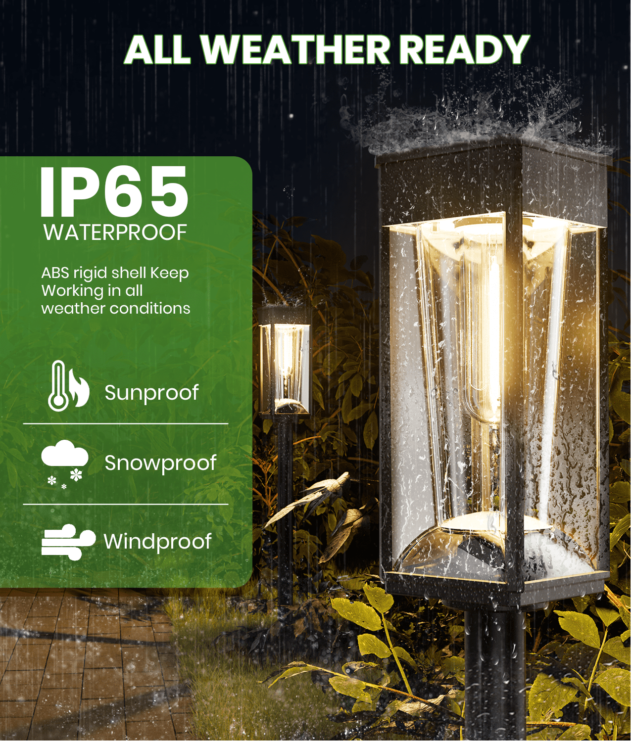 BITPOTT 6 Pack Solar Pathway Lights 2-in-1 Warm&Cool – picture 6