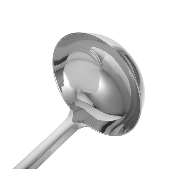 LOLIPPYY Large Stainless Steel Soup Ladle with Handle and Hook, Kitchen Serving Spoon in Finish