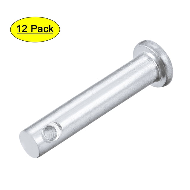 Pasadores de Horquilla de Un Solo Agujero - 6mm x 25mm Cabeza Plana de Acero Sólido con Recubrimiento de Zinc 12Pcs