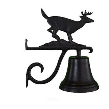 Cast Bell With Satin Black Buck Ornament
