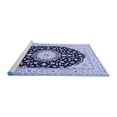 thumbnail image 2 of Ahgly Company Machine Washable Indoor Square Medallion Blue Traditional Area Rugs, 8' Square, 2 of 4